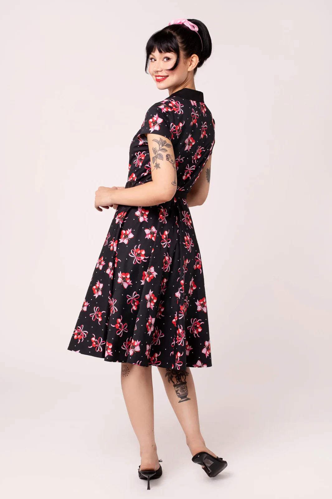 Hell Bunny Cherilyn Cherry Bow 50s Dress