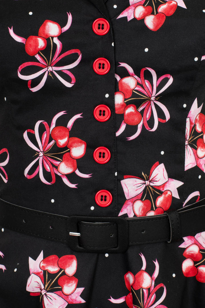 Hell Bunny Cherilyn Cherry Bow 50s Dress
