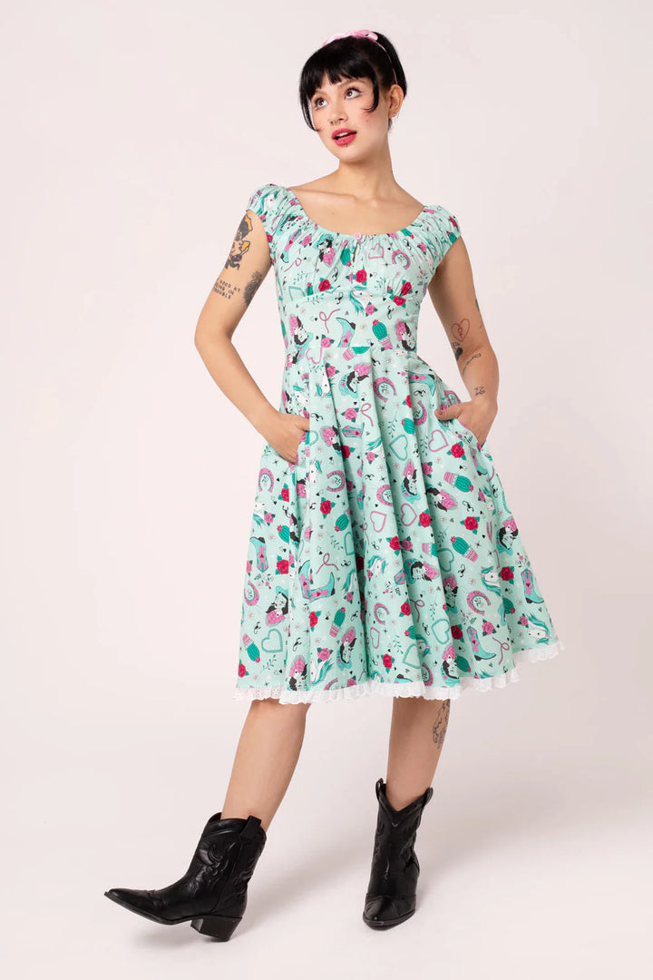 Robe Kellie Western Cowgirl années 50 Hell Bunny