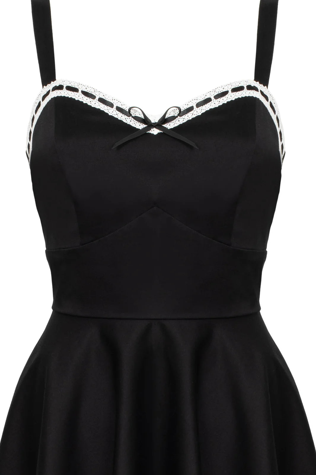 Robe midi Hell Bunny Gracie noire style années 50 à encolure en cœur