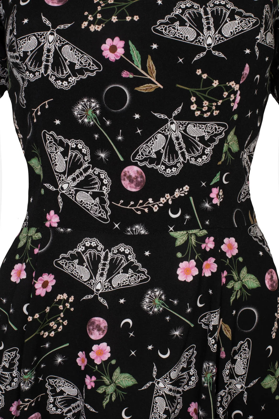 Hell Bunny Chrysalis Black Moth Midi Dress