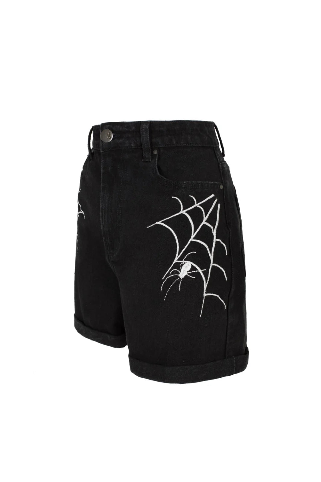 Short en jean toile d'araignée Arania de Hell Bunny