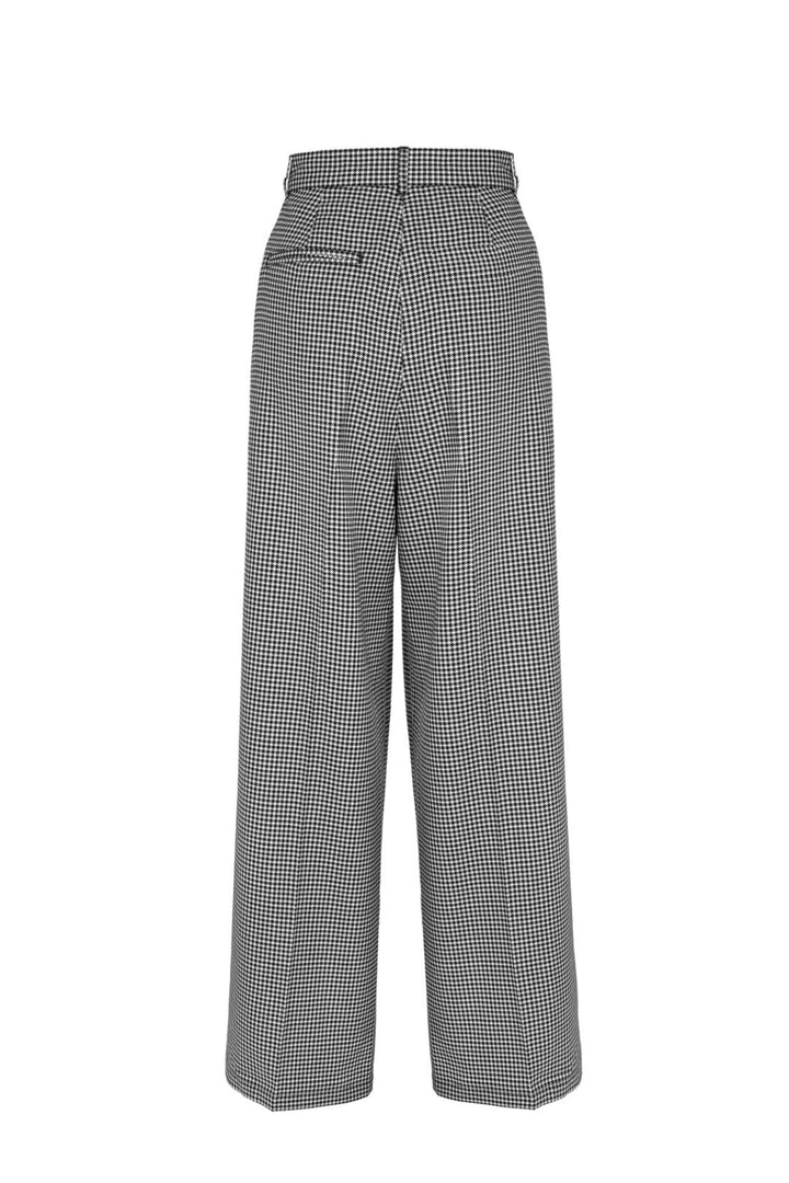 Hell Bunny Teddy Trousers – Houndstooth Wide Leg