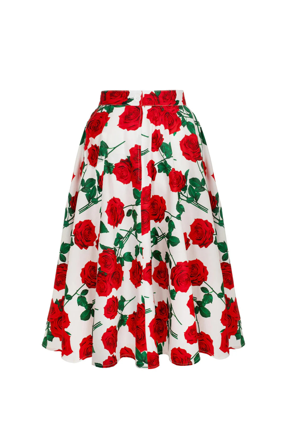 Hell Bunny Dolce Vita Rose Print Circle Skirt – Black Vintage 50s Skirt