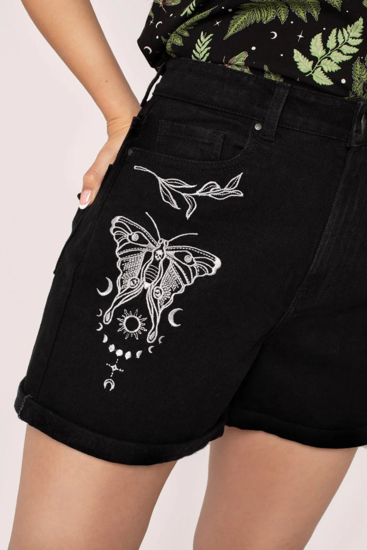 Short en jean Hell Bunny Metamorphosis Moth