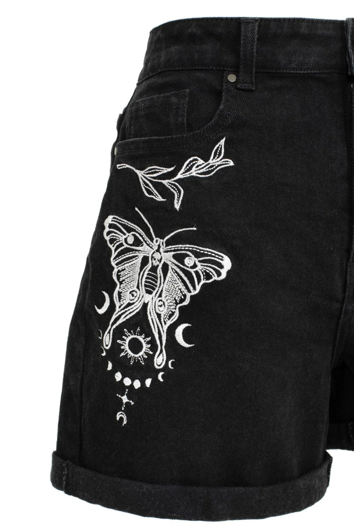 Short en jean Hell Bunny Metamorphosis Moth