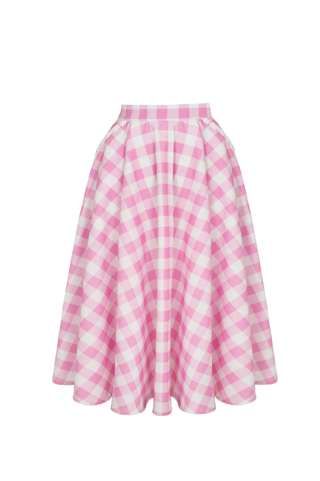 Hell Bunny Cindy Gingham Circle Skirt – Pink 50s Vintage Skirt