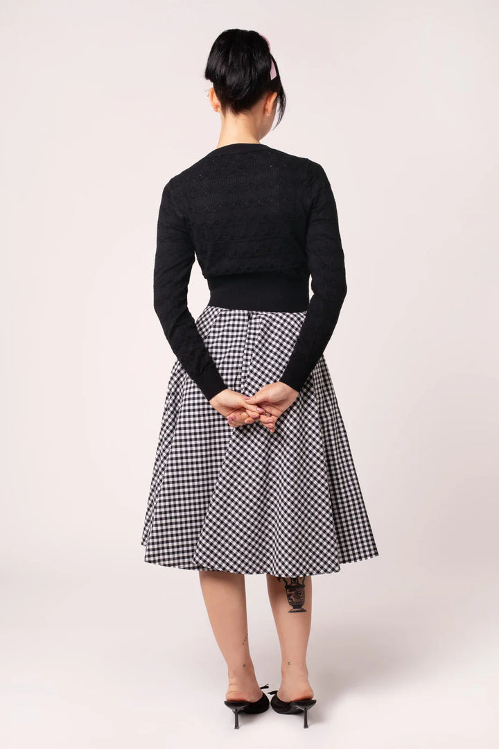 Hell Bunny Mel Gingham Circle Skirt – Black & White 50s Vintage Skirt