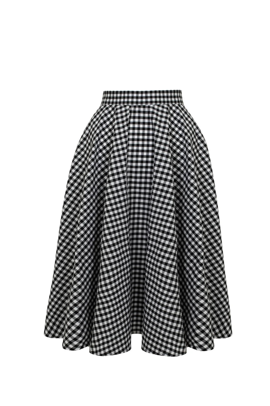 Hell Bunny Mel Gingham Circle Skirt – Black & White 50s Vintage Skirt
