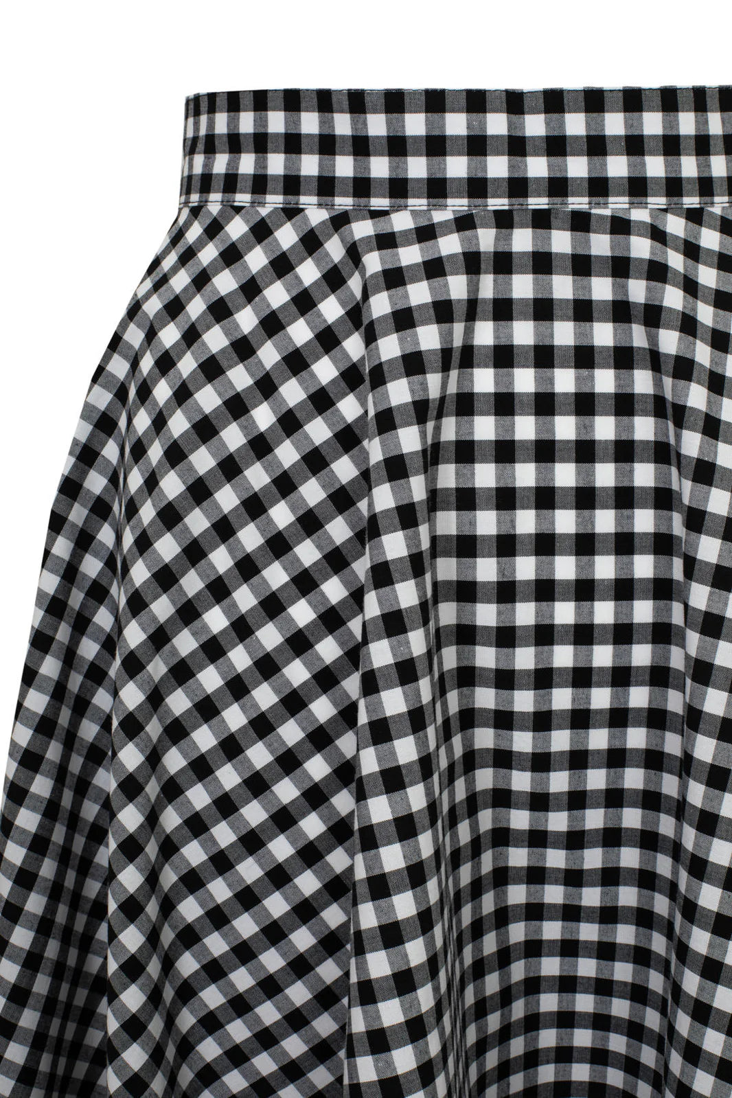 Hell Bunny Mel Gingham Circle Skirt – Black & White 50s Vintage Skirt