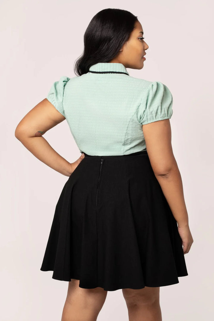 Chemisier Hell Bunny Casey Menthe à Nœuds