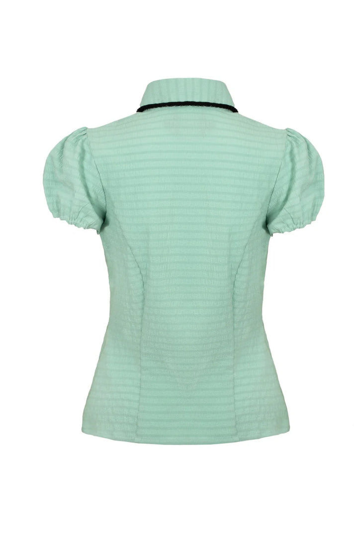 Chemisier Hell Bunny Casey Menthe à Nœuds