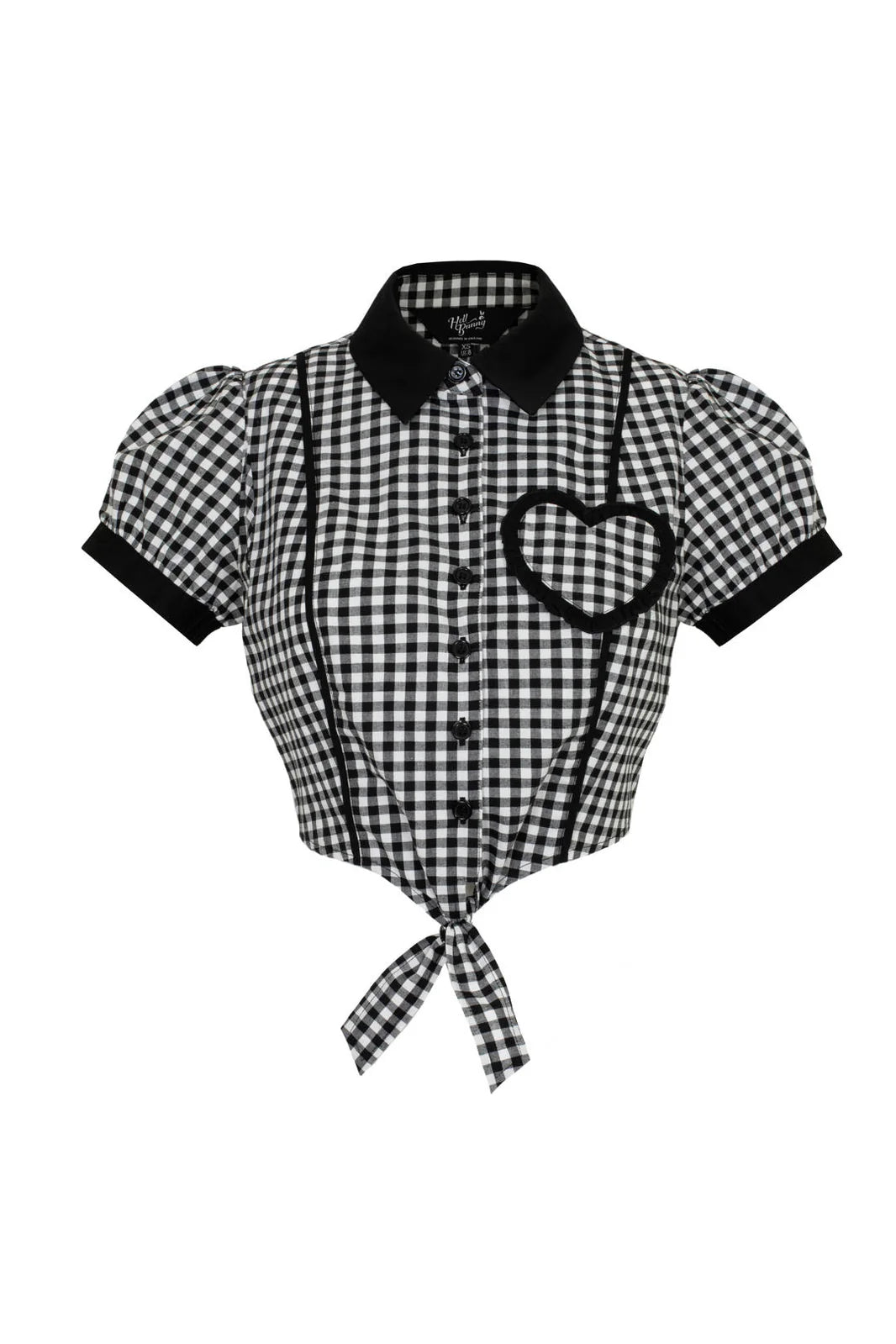 Hell Bunny Mel Gingham Heart Blouse