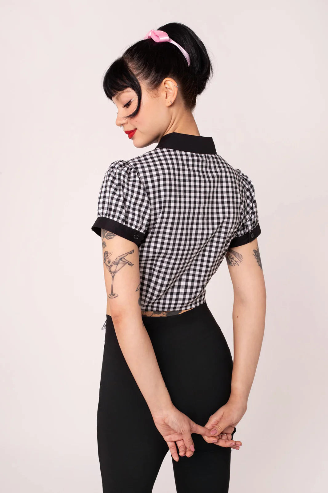 Hell Bunny Mel Gingham Heart Blouse