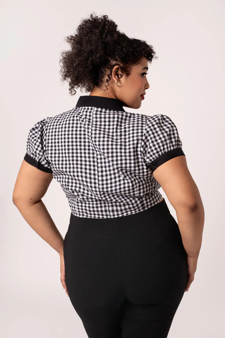 Hell Bunny Mel Gingham Heart Blouse