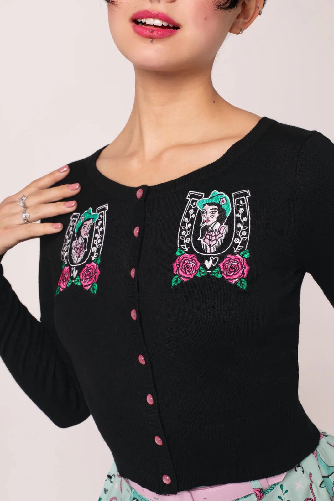 Gilet brodé Hell Bunny Kellie Cowgirl