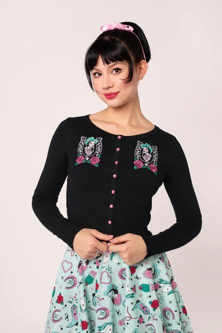 Gilet brodé Hell Bunny Kellie Cowgirl