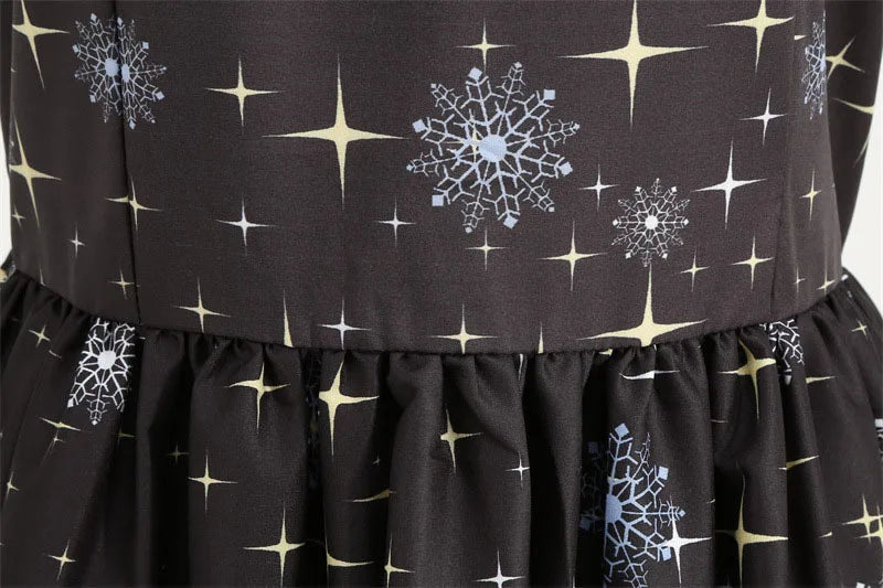 Women's Christmas Print Lace Dress