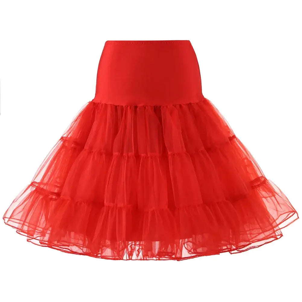 Red Petticoat 65cm - Classic 3-layer crinoline underskirt for a voluminous rock n roll look.