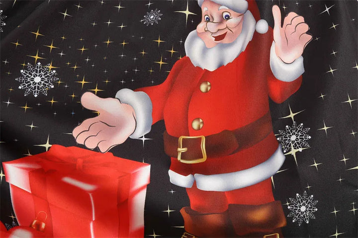 Women's Christmas Print Lace Dress