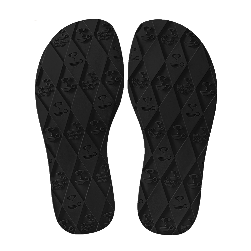 Hot Chocolate Design ET Gals Platform shoe insoles with diamond pattern and branding on black material.