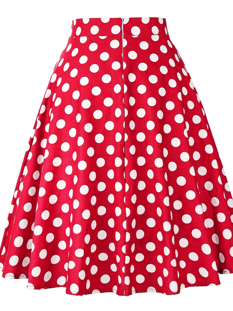 Polka Dot Flared Skirt