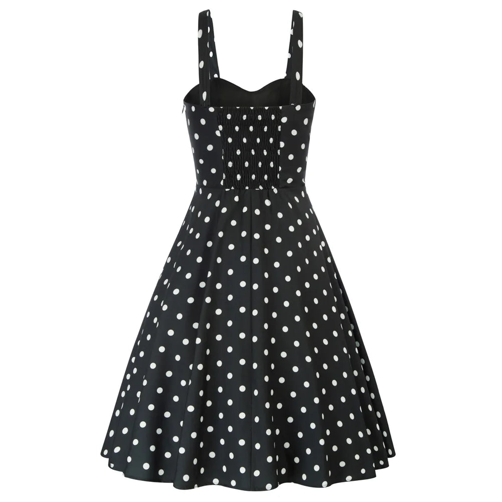 Vintage Ruched Summer A-Line Midi Dress