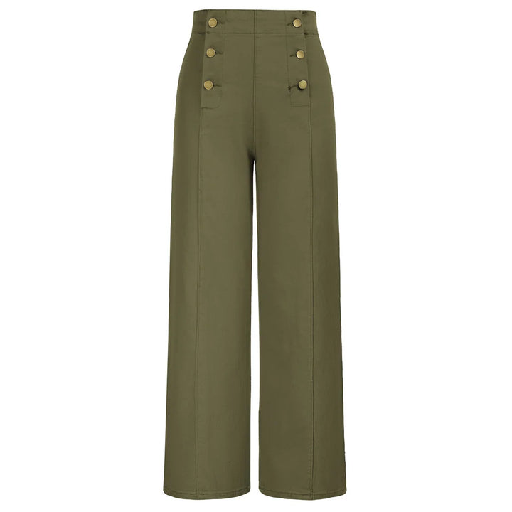 Vintage Wide-Leg Jeans – High Waist, Elastic Back, Button-Up Front