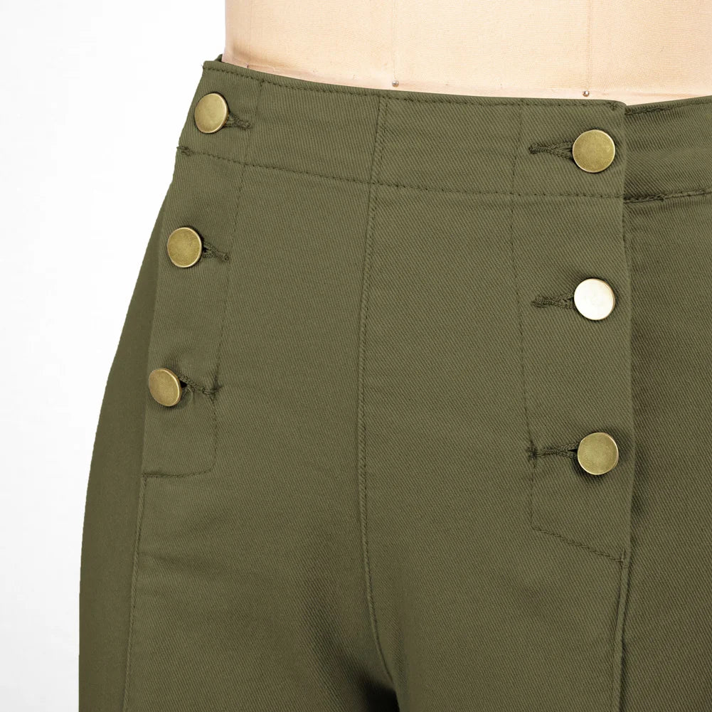 Vintage Wide-Leg Jeans – High Waist, Elastic Back, Button-Up Front