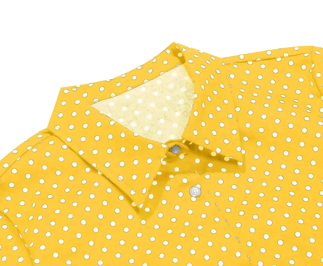 Polka Dot Tie-Front Cotton Stretch Top - Poison Arrow Retro