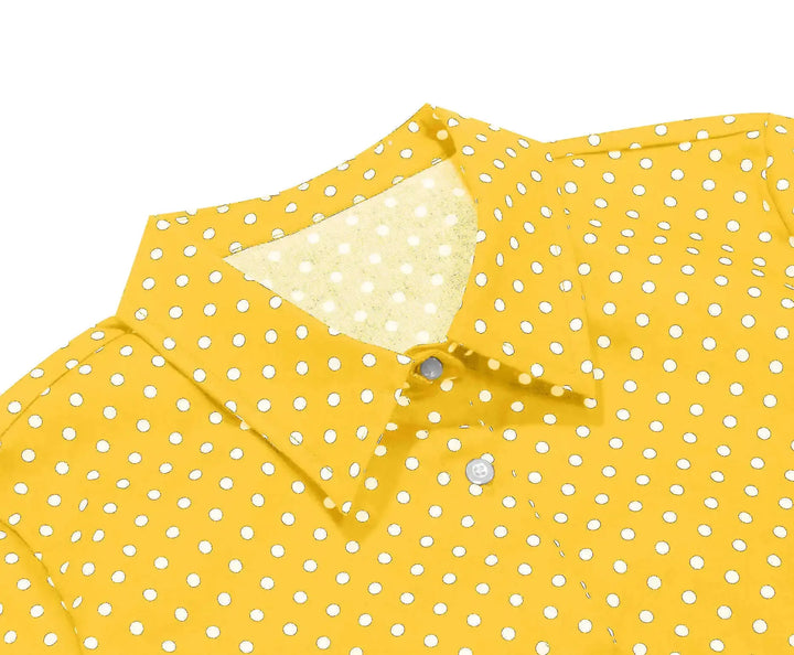 Polka Dot Tie-Front Cotton Stretch Top - Poison Arrow Retro