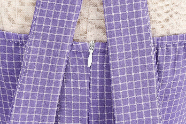 Vintage Lavender Halter Swing Dress with Pockets