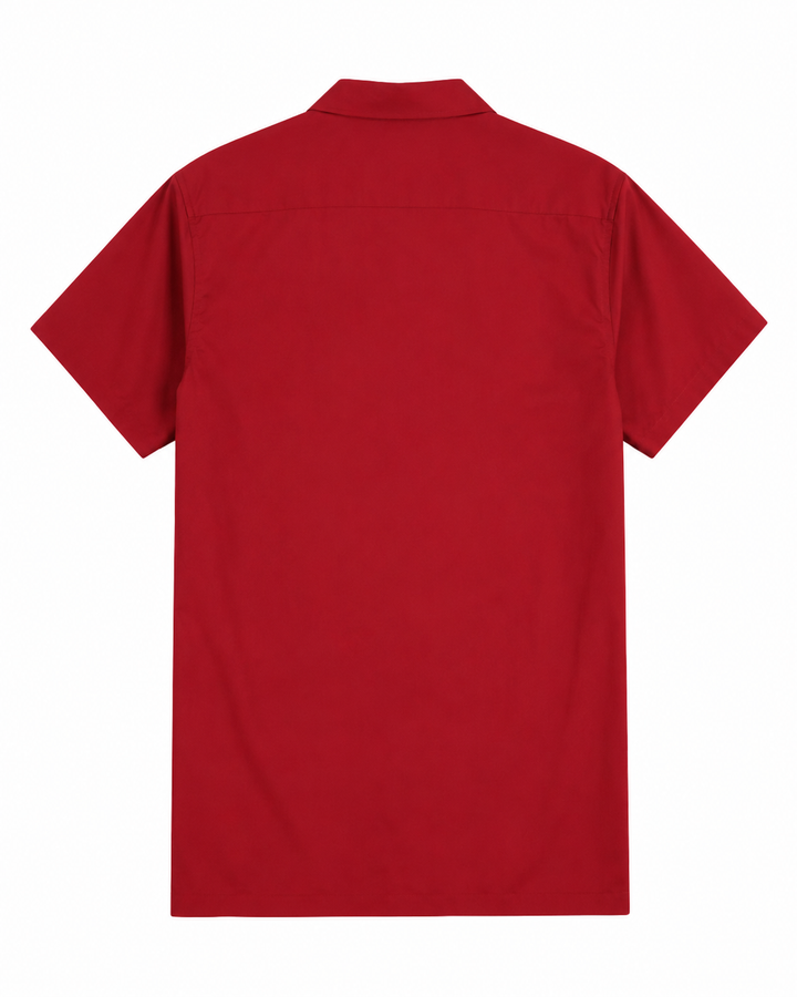 Maroon & Ivory Bowling Shirt Men's Retro Rockabilly Panel Shirt
