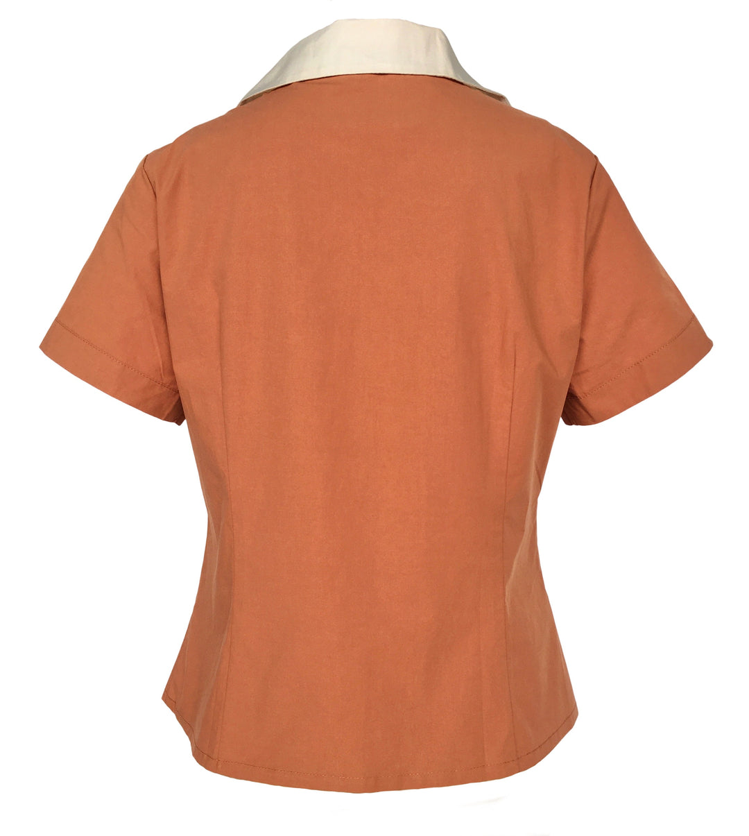 Peggy Sue Retro Contrast Collar Cotton Shirt
