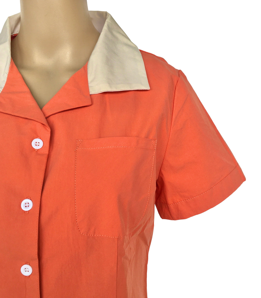 Peggy Sue Retro Contrast Collar Cotton Shirt