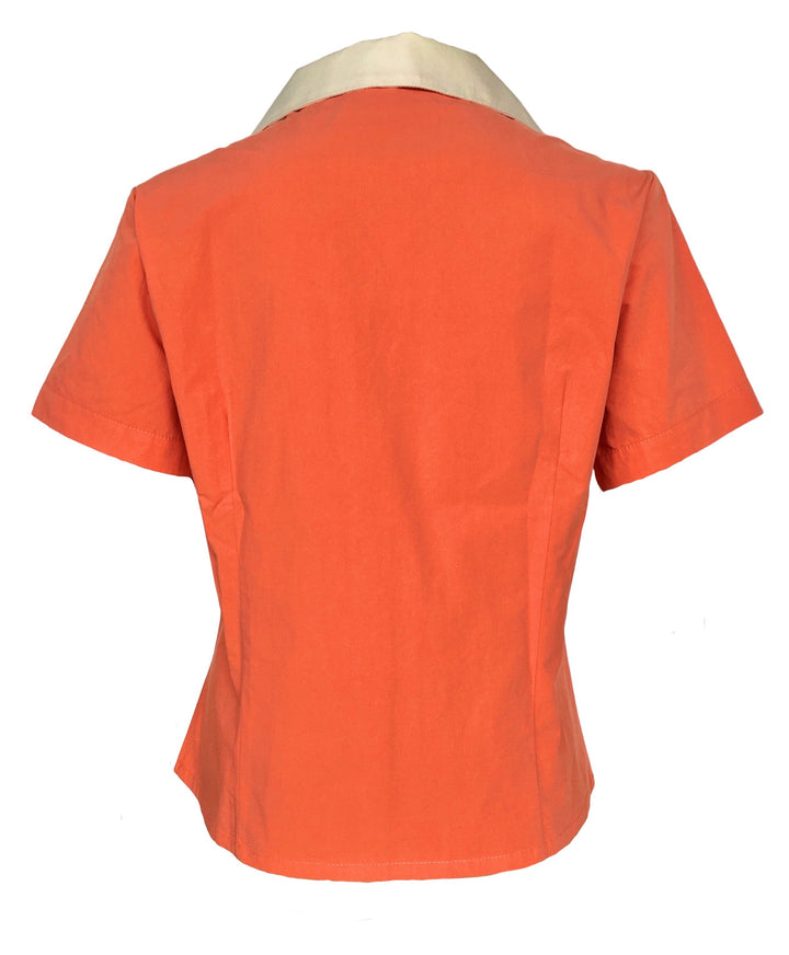 Peggy Sue Retro Contrast Collar Cotton Shirt