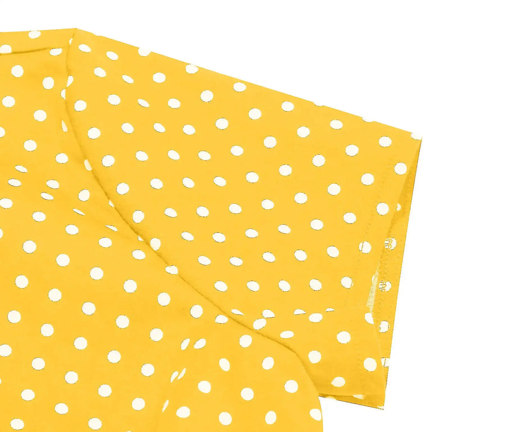 Polka Dot Tie-Front Cotton Stretch Top - Poison Arrow Retro