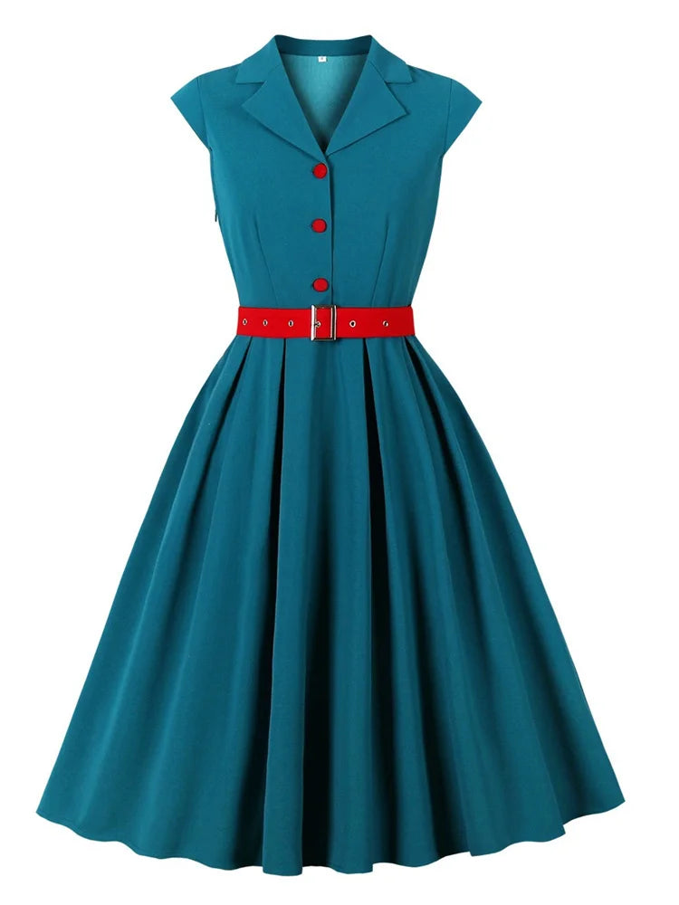 Vintage Teal Swing Dress