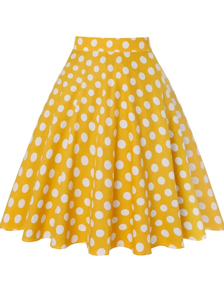 Polka Dot Flared Skirt
