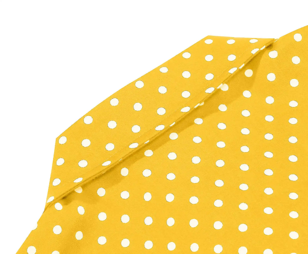 Polka Dot Tie-Front Cotton Stretch Top