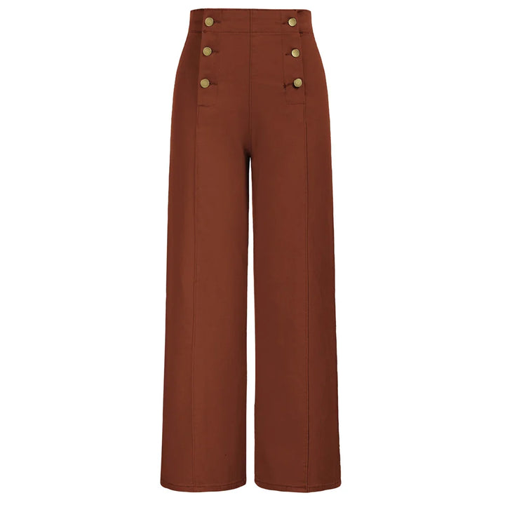 Vintage Wide-Leg Jeans – High Waist, Elastic Back, Button-Up Front