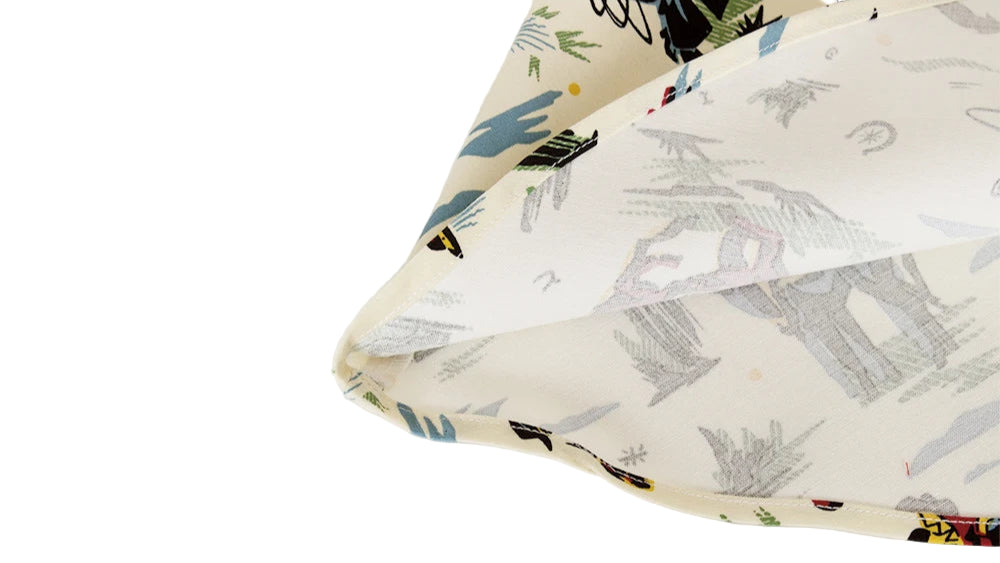 Two fabric swatches with nature-themed prints on a white background, featuring 'sisHion' branding.