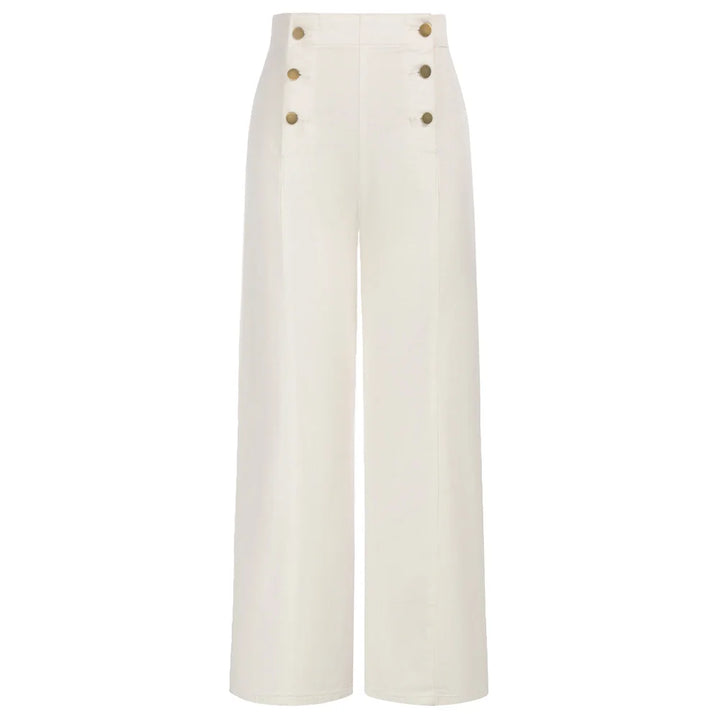 Vintage Wide-Leg Jeans – High Waist, Elastic Back, Button-Up Front