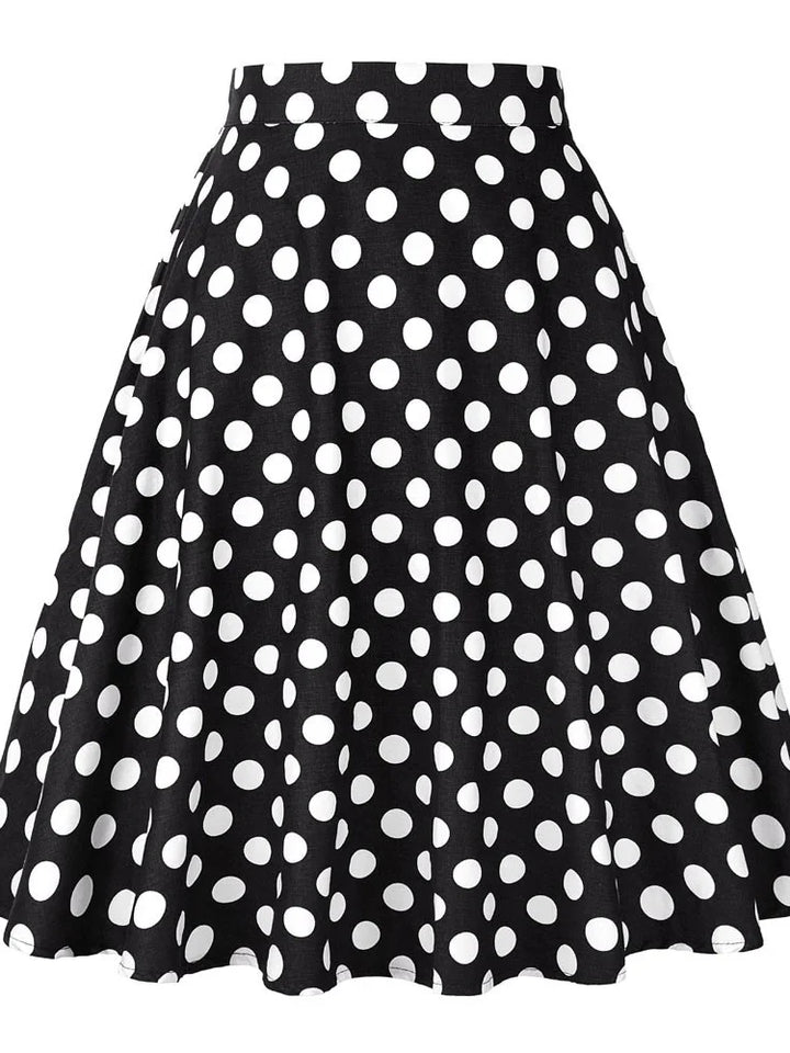 Polka Dot Flared Skirt