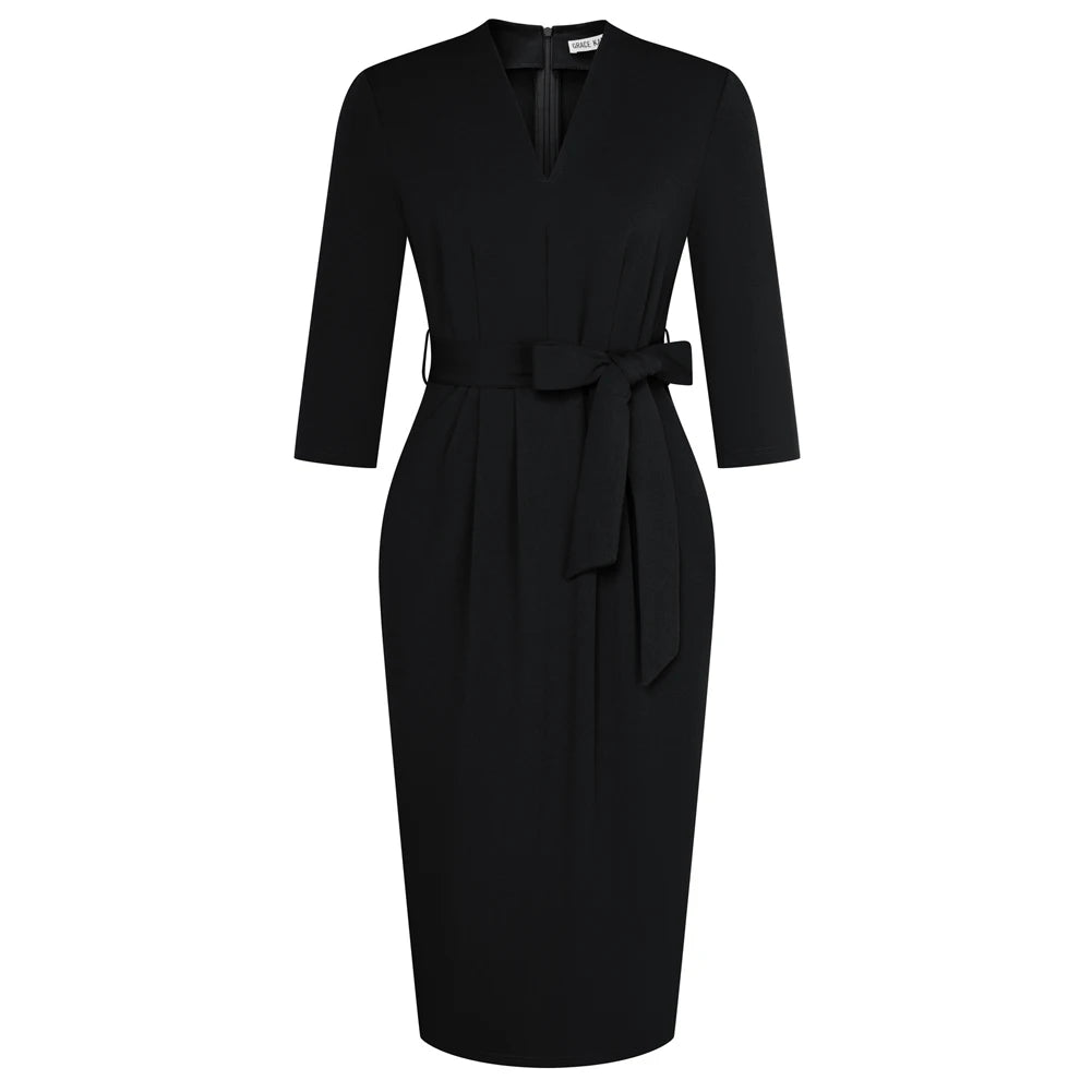 Yvonne 3/4 Sleeve Pencil Dress