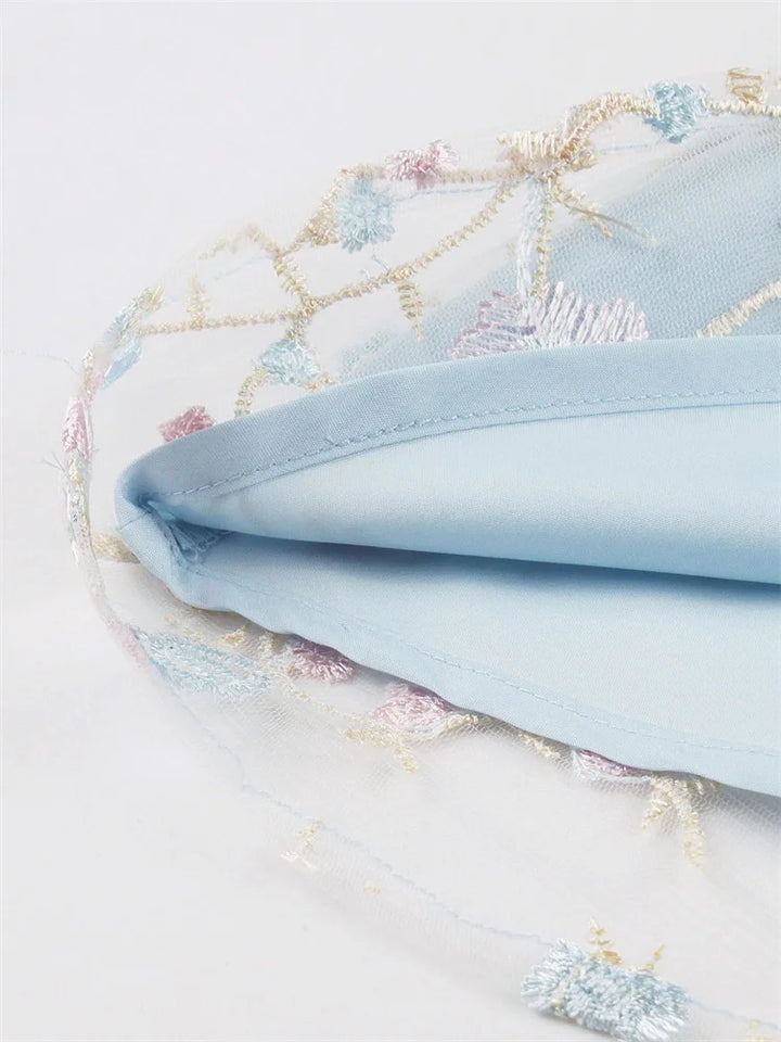 Blue Lace Cocktail Dress – Vintage Embroidered Party