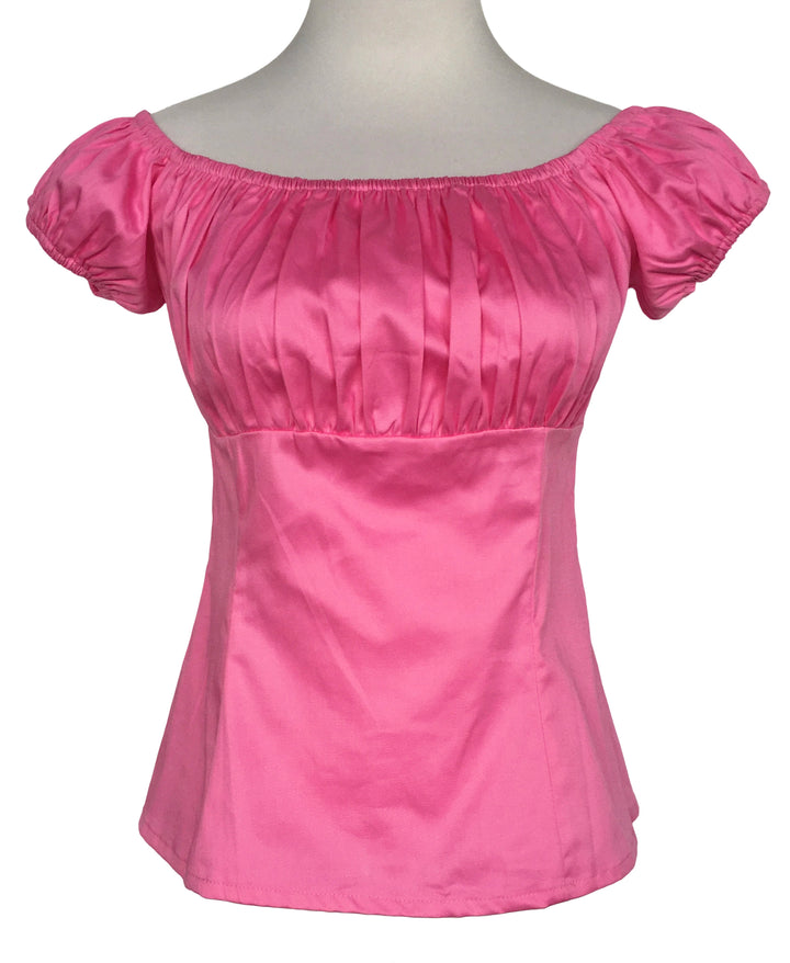 Pink Retro Peasant Style Top