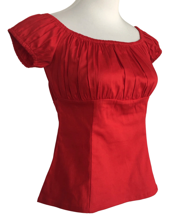 Red Peasant Style Top