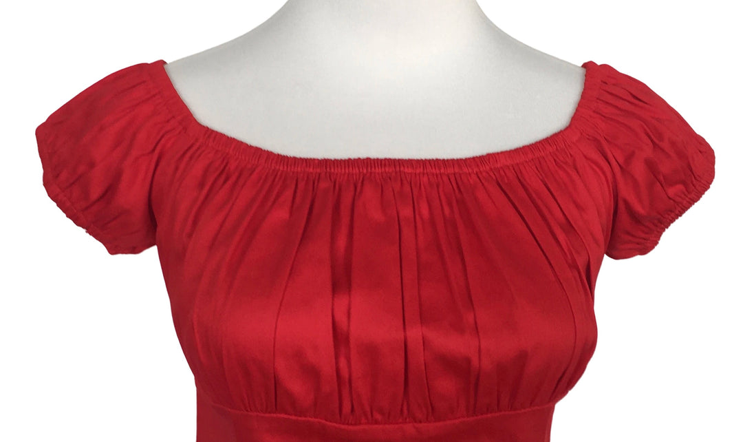 Red Peasant Style Top