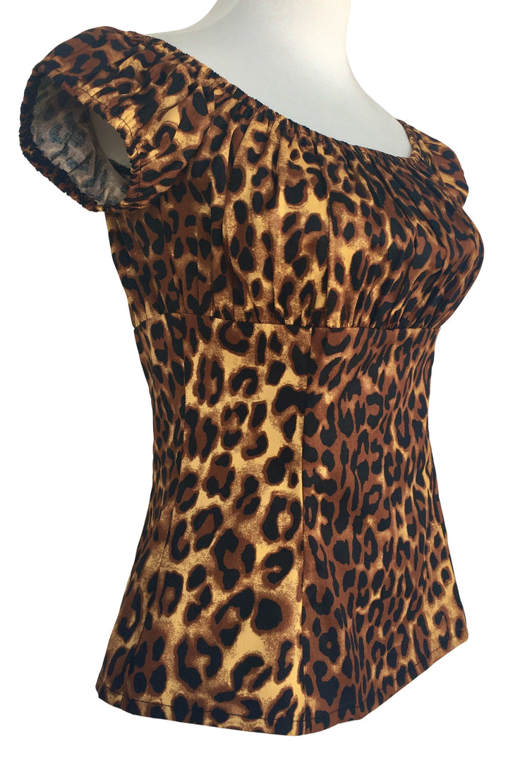 Leopard Peasant Style Top
